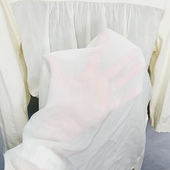 Johnny Was 3/4 Sleeve Cream V Neck Floral & Aztec Embroidery Sheer Back Top - Picture 12 of 13